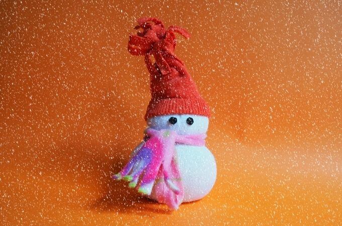 a sock snowman