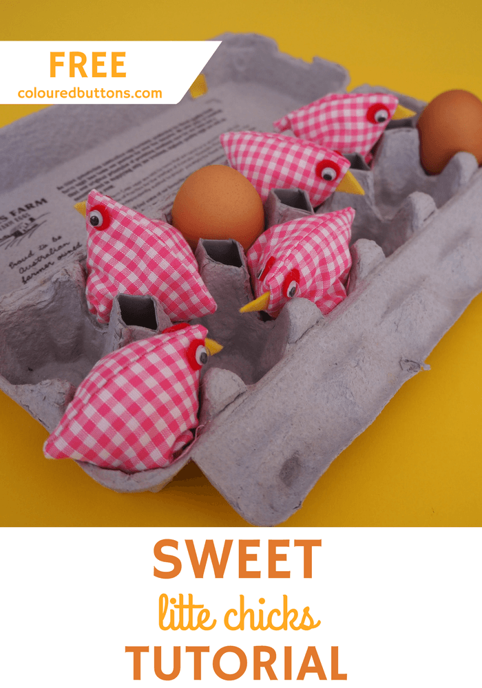 little gingham chicks in an egg carton