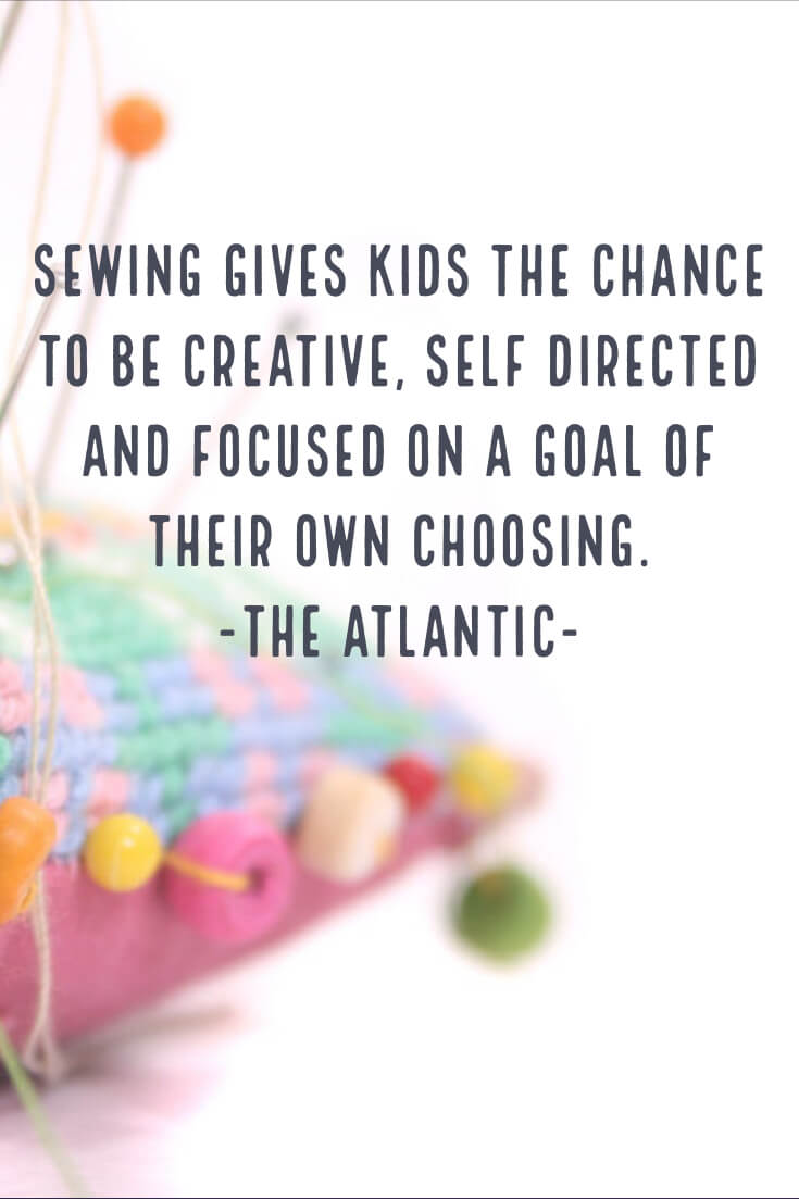 quote about the benefits of teaching kids to hand sew