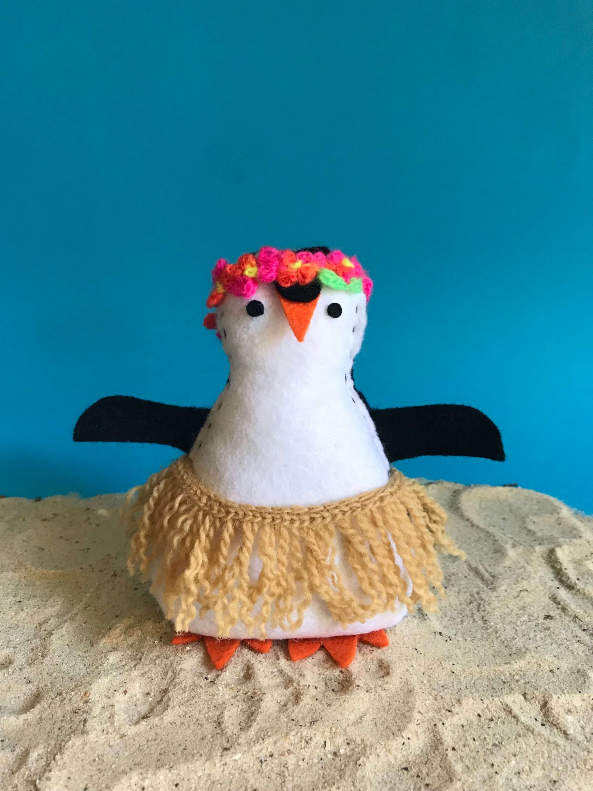 hand sewn penguin stuffie