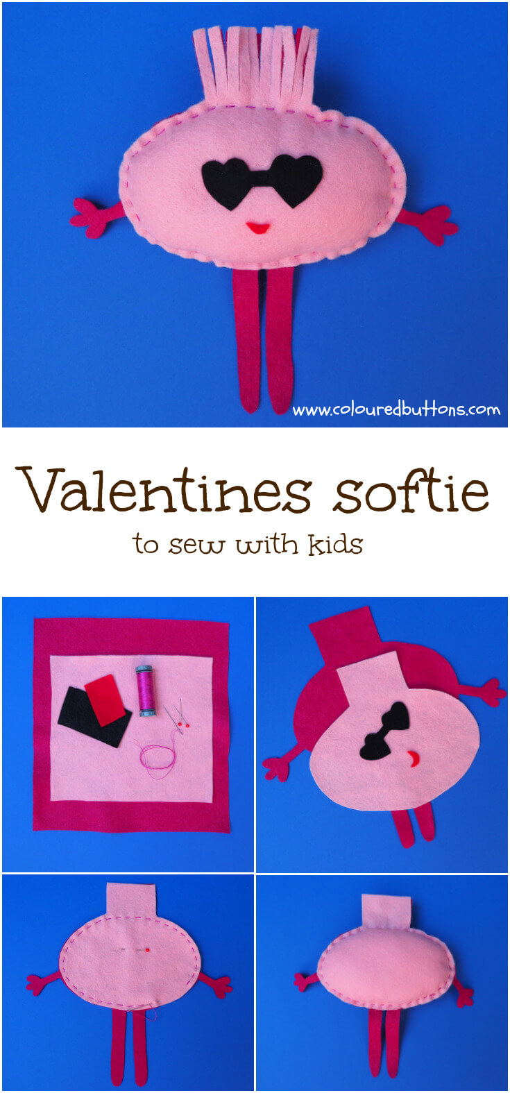 Easy to sew Valentines softie