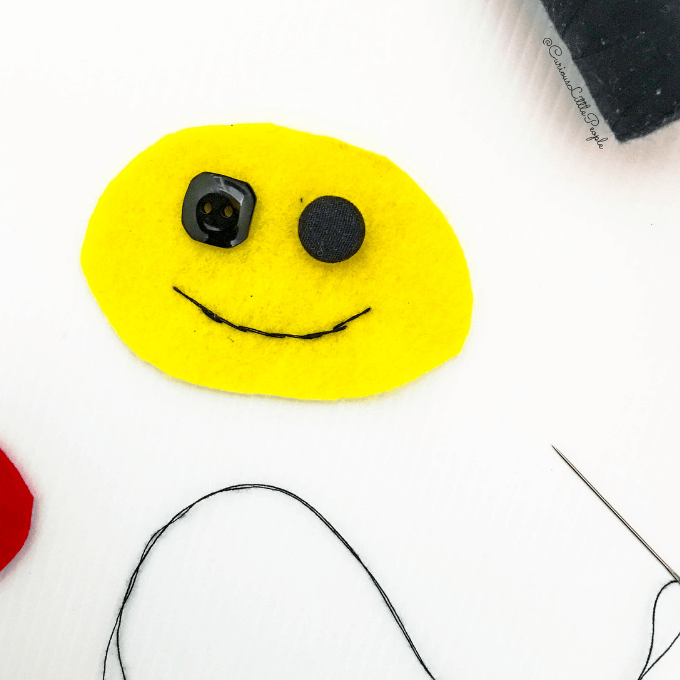 sewing a felt face 