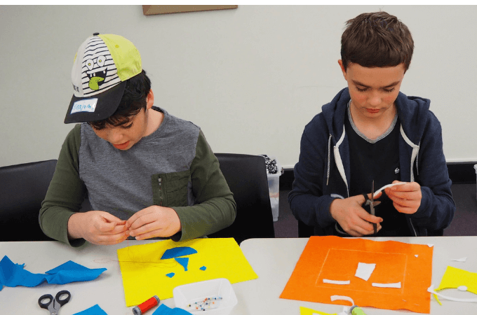 Teaching kids to sew a soft toy