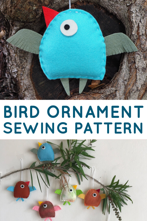 felt bird ornament