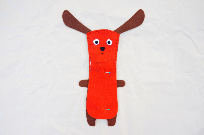 sewing the dachsund plush toy