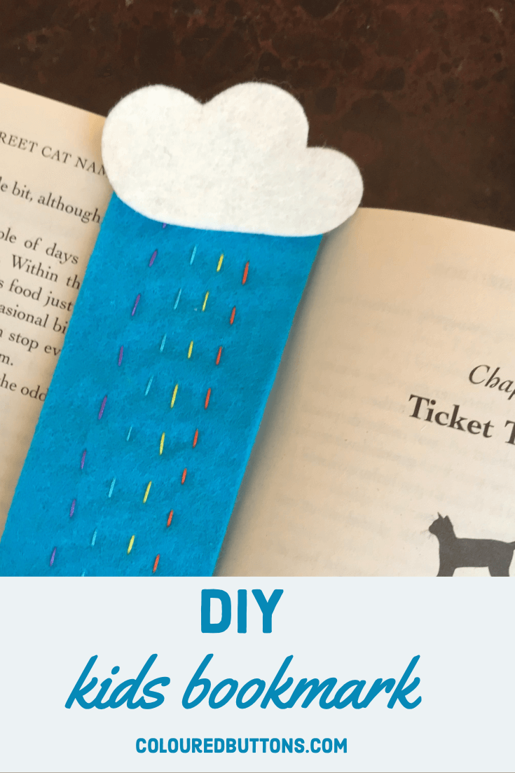 a DIY hand sewn kids bookmark