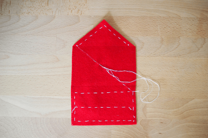 sewing a running stitch