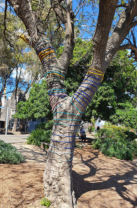 Yarn wrapped tree