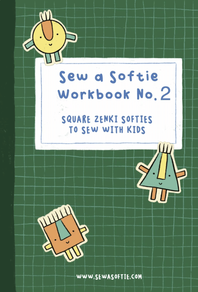 Square Zenki Softies to Sew with Kids workbook cover